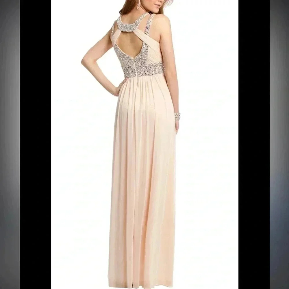 Betsey & Adam Beautiful Sparkled Neutral Colored Dress - Picture 3 of 11
